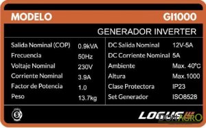 Generador Inverter Silent 1000 Watts LOGUS