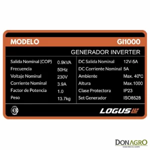 Generador Inverter Silent 1000 Watts LOGUS