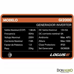 Generador Inverter Silent 2000watts LOGUS