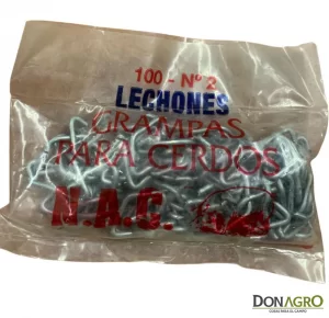 Grampas para cerdos galvanizadas N°2 x 100 unidades