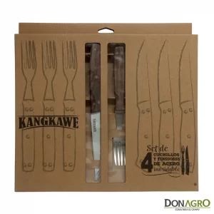 Set de 4 Cuchillos y 4 Tenedores para Asado