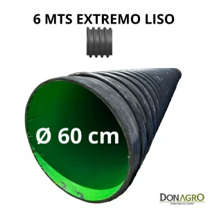 Tubo Alcantarilla PEAD ECOLINE Extremo Liso 0.60 cm x 6 mts