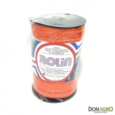 Cinta Electroplastica Naranja 200 mts 5 hebras 12mm Rolin