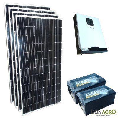 Kit Energia Solar para Casa 2000w Full 4 Paneles 2 Baterias