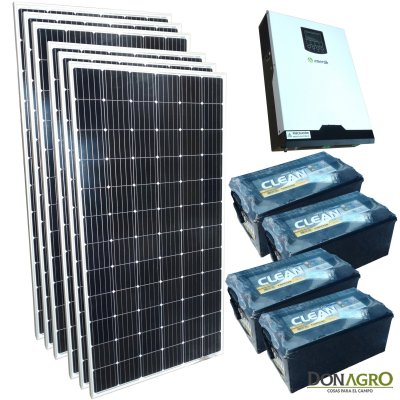 Kit Energia Solar para Casa 3000w Full 6 Paneles 4 Baterias