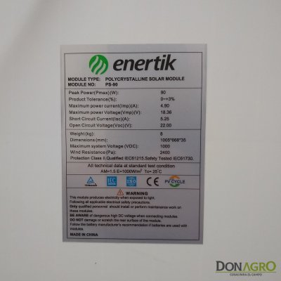 Panel Solar Enertik 90w 18v