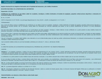 Patente para Carro Trailer Mercosur