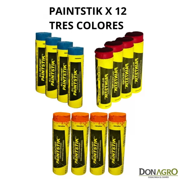 Tiza Pintura Barra Cerdos Ovejas Vacas Paintstik 3 Colores 12 Unid